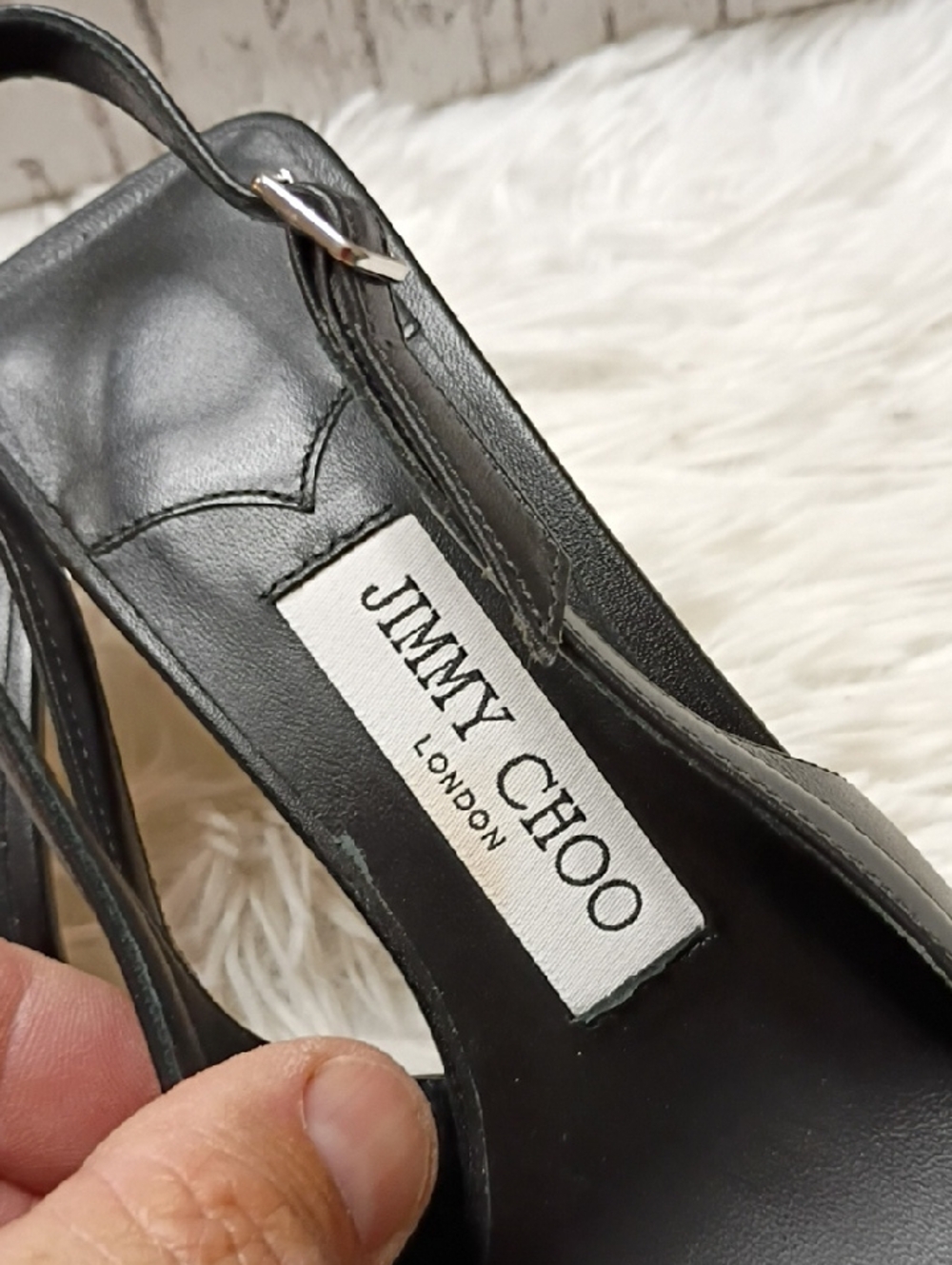 Jimmy Choo London Kitten Heel Sling Back Shoes $990 With Defect - Picture 7 of 12